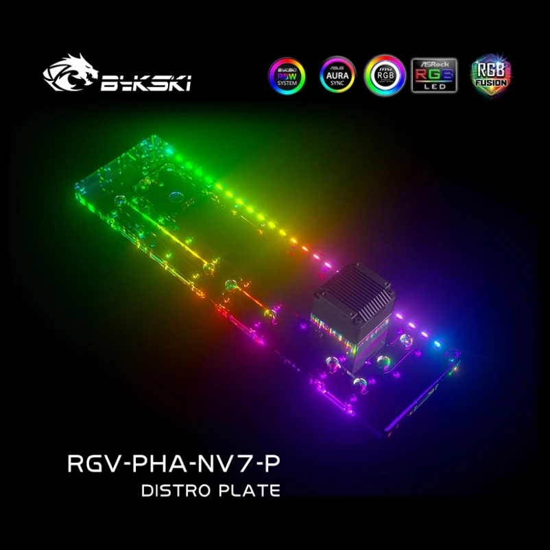 Bykski RGV-PHA-NV7-P – акрилов – обзор и цена Distro Plate Ddc Pump Combo